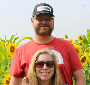 Mike Laude with Carla - Sunflower sweets Sunflower field.  